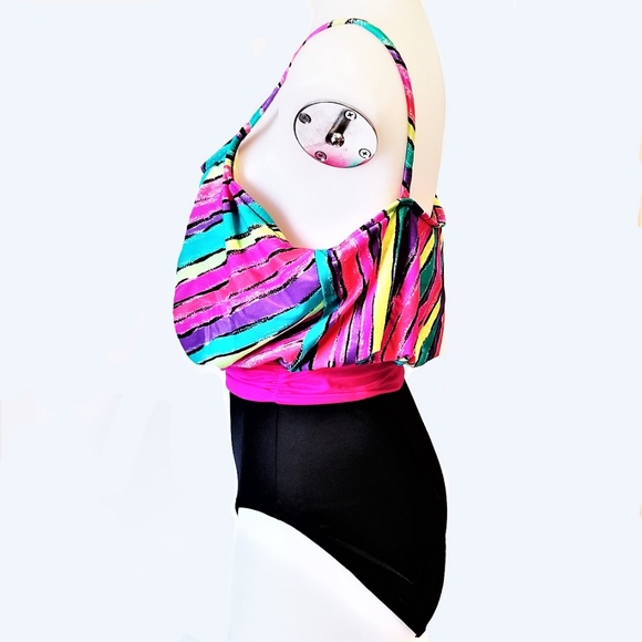 ISLAND NATIVE Retro Swimsuit Vintage '80s Colorful - Picture 2 of 6